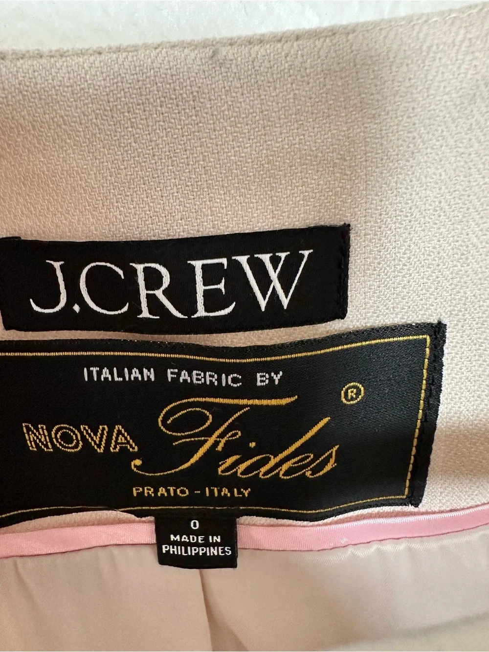 J. Crew Beige Cream Italian Fabric Tailored Waist-Cinch Sleeveless Vest Size 0
